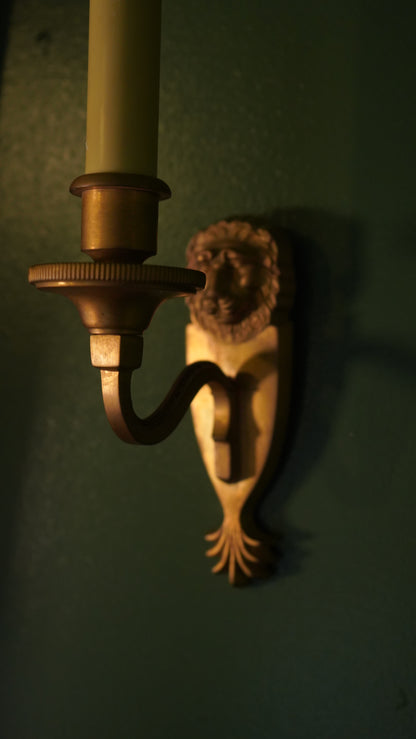 Pair of Empire Style Gilt Bronze Sconces