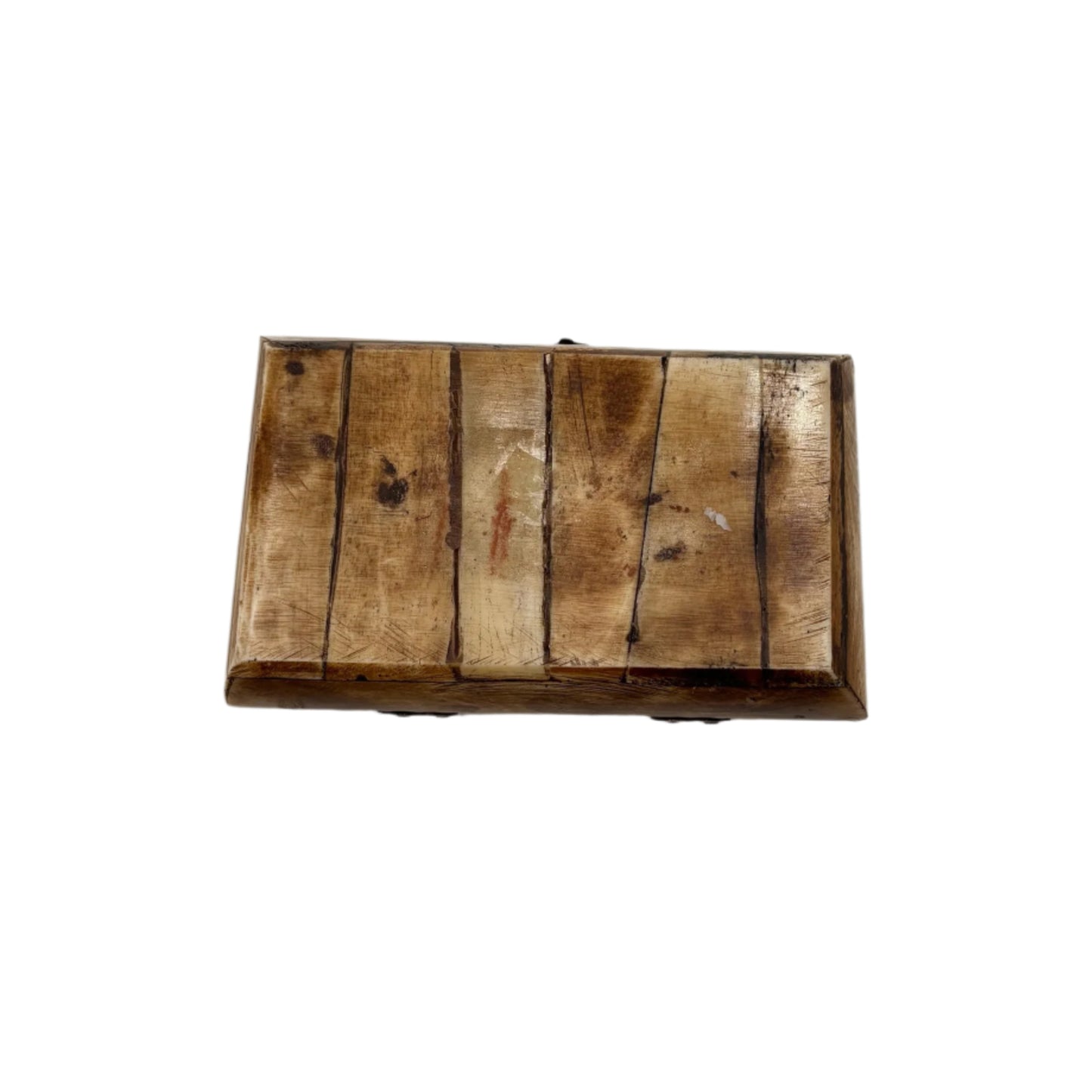 Small Vintage Bone & Brass Trinket Box
