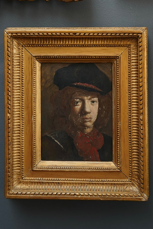 1930 Slade School Portrait Study After the Old Masters | Oil on Board by Gordon Hughes