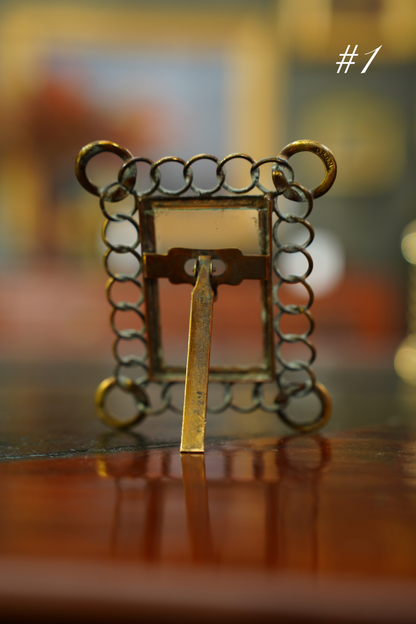 Antique Mini Brass Ring Picture Frame