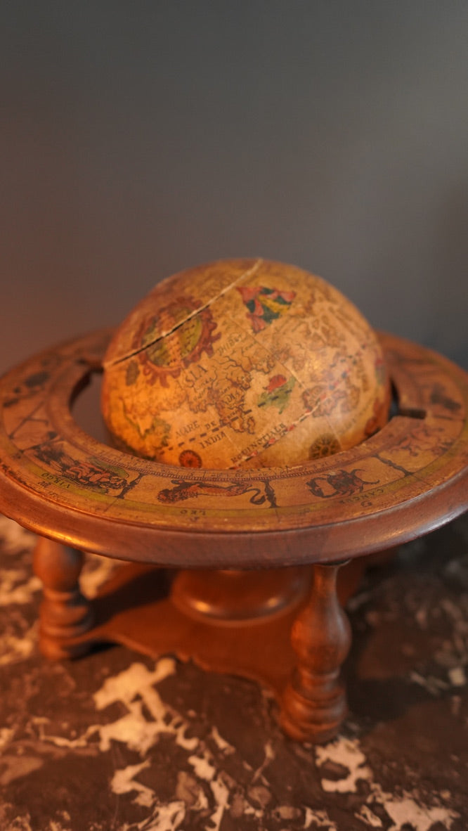 ^ Small Vintage Italian Wooden Globe