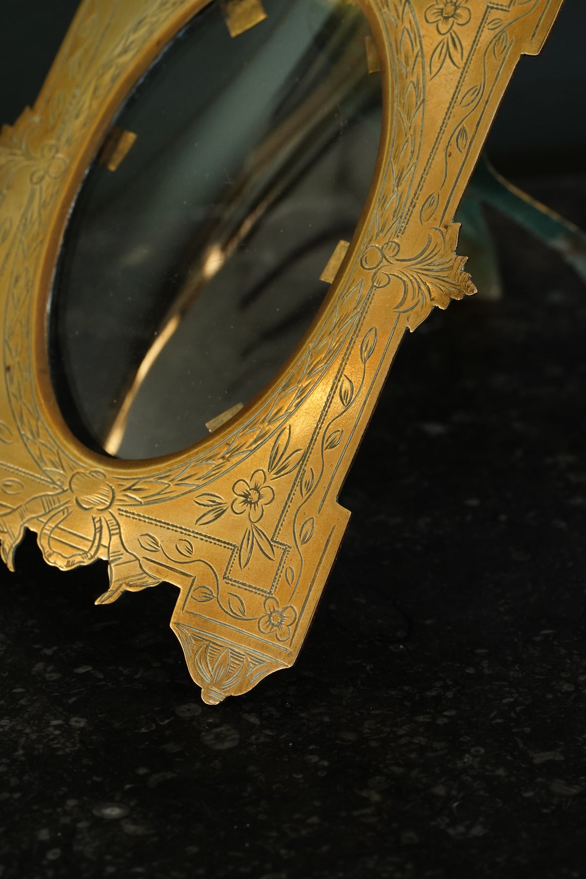 Antique Aesthetic Movement Brass Picture Frame