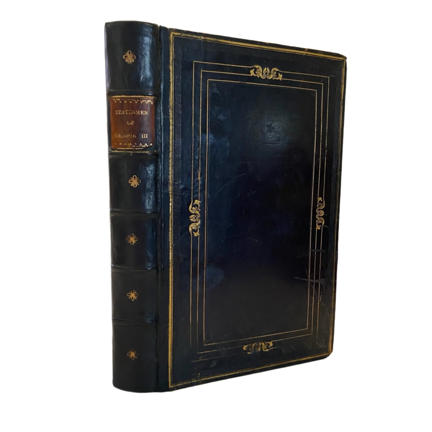 1840 Leather-Bound Political History Book — Statesmen of the Time of George III