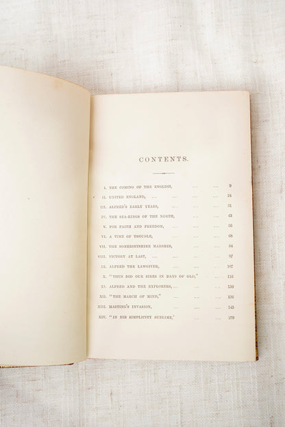 Antique Leather Book The Story of Alfred and His Times 1900