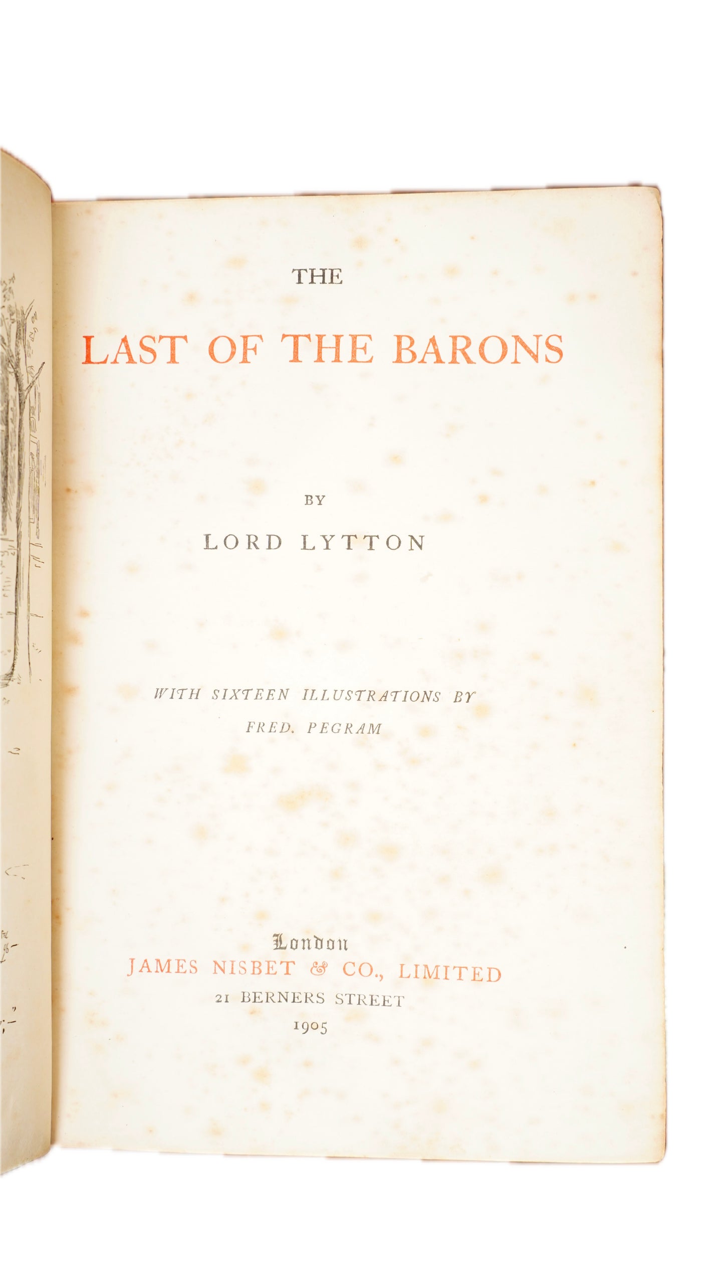 Antique Last of the Barons Lytton 1905 Pegram Illustrated Book