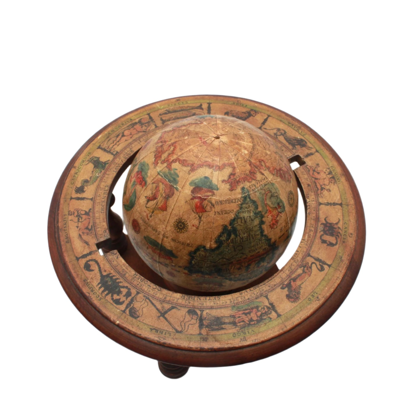 ^ Small Vintage Italian Wooden Globe