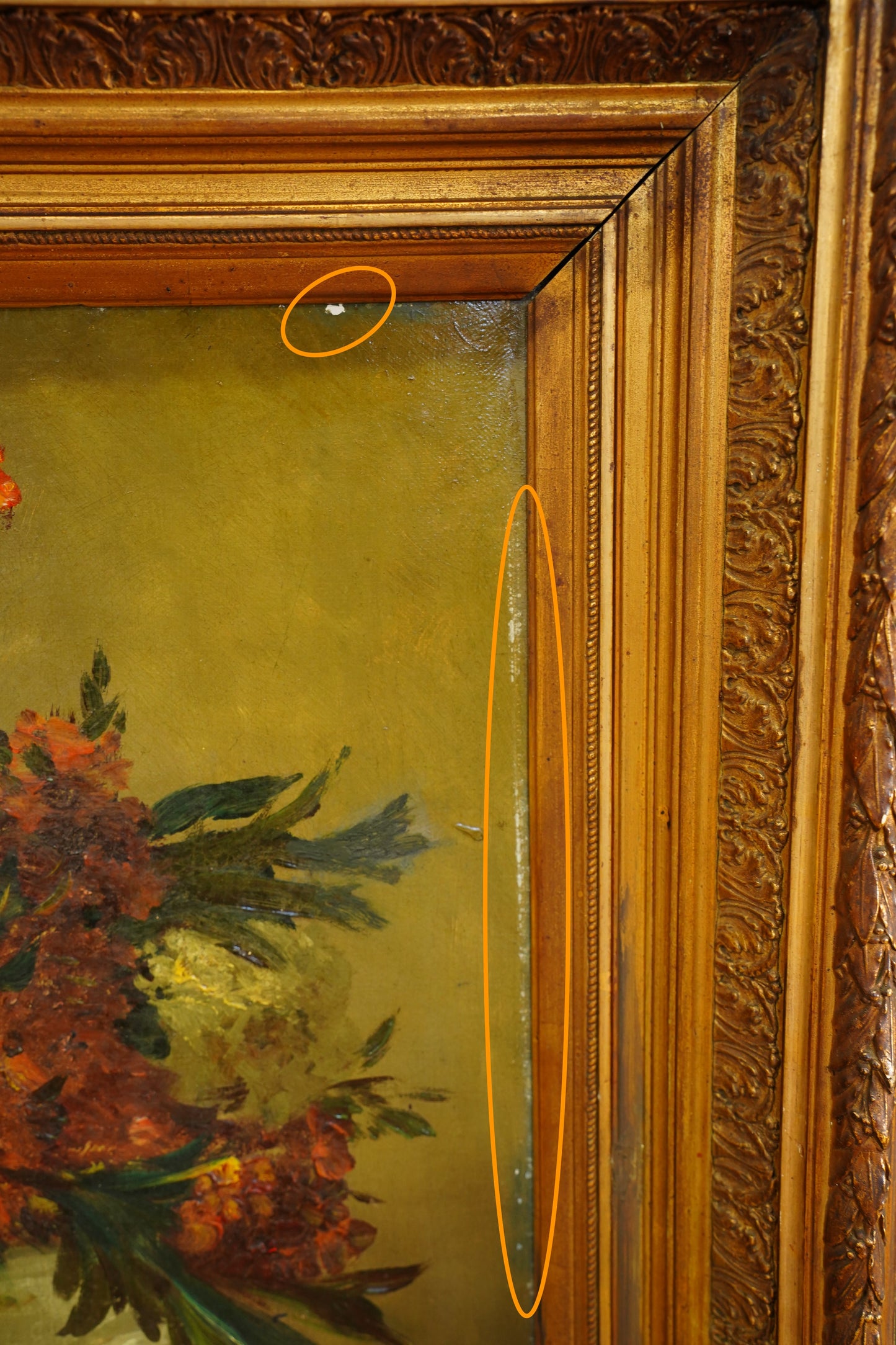 Signed Antique French Oil Painting Floral Still Life in Tureen