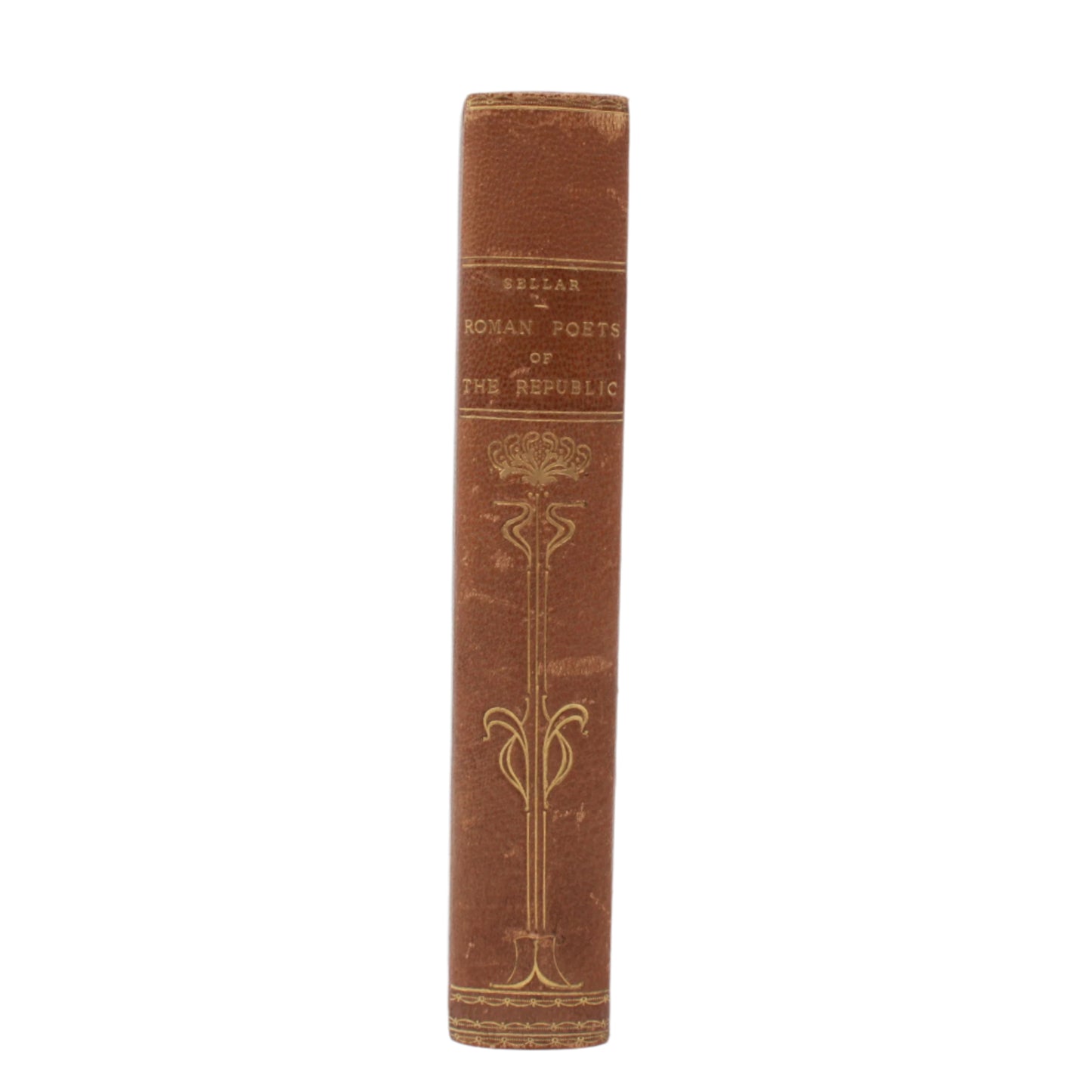 1839 "The Roman Poets of the Republic" Brown Full Leather Book
