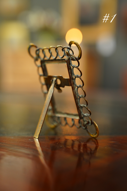 Antique Mini Brass Ring Picture Frame