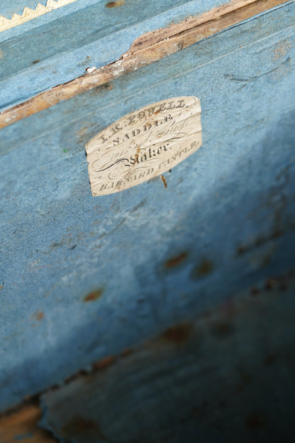 Antique English Hide Dome-Top Trunk, Barnard Castle