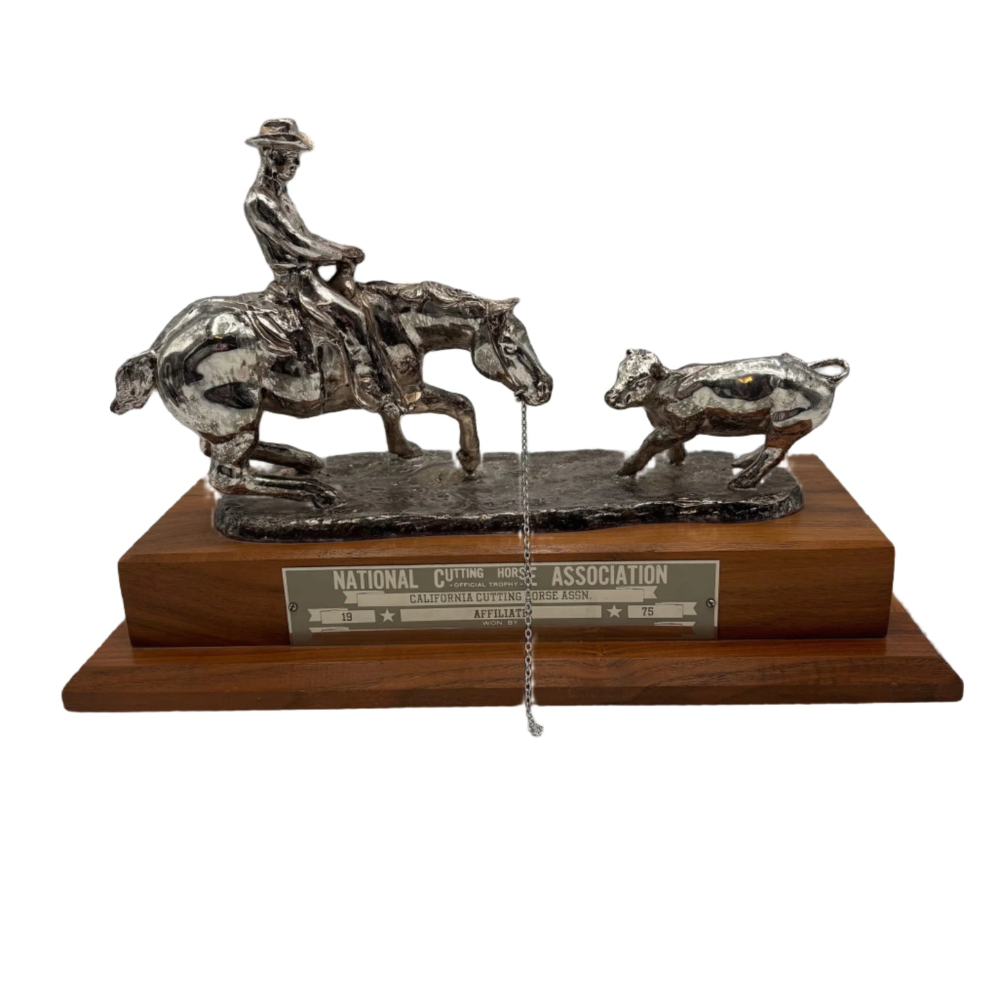 1975 National Cutting Horse Association Trophy – Western Equestrian Sculpture by Starlie