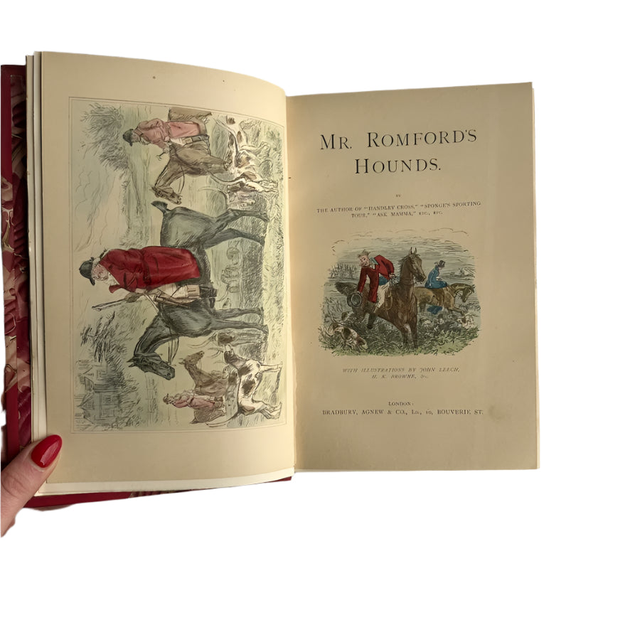 Mr. Romford's Hounds Surtees Half Red Leather Book