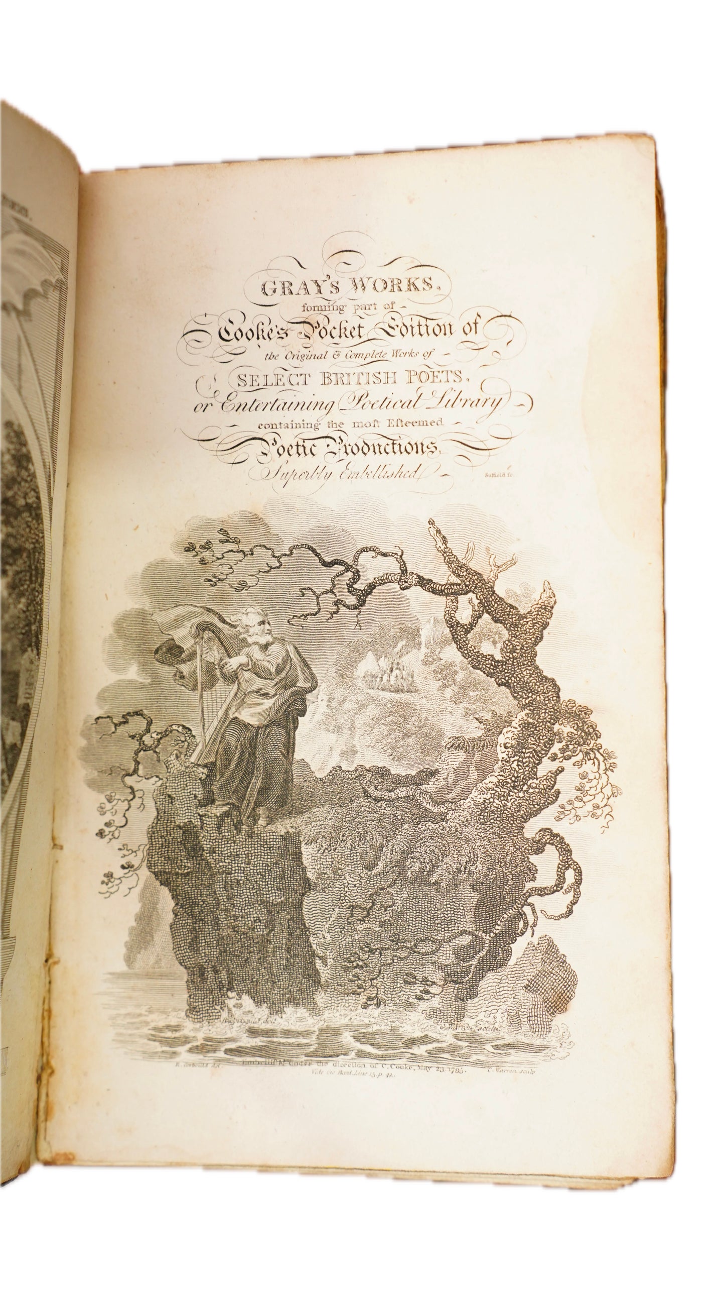 Antique Gray Collins and Falconer Poetical Works Cooke's Edition 1790s Leather Book