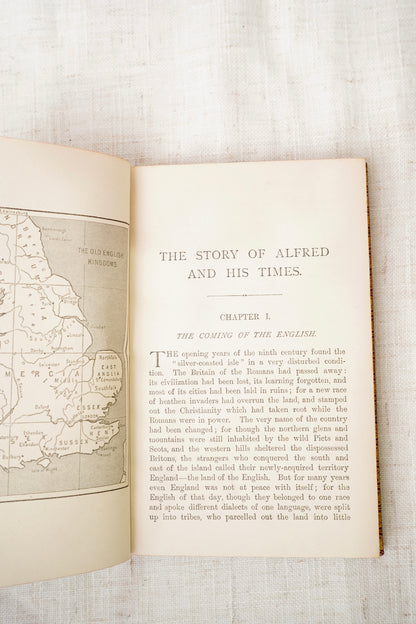Antique Leather Book The Story of Alfred and His Times 1900