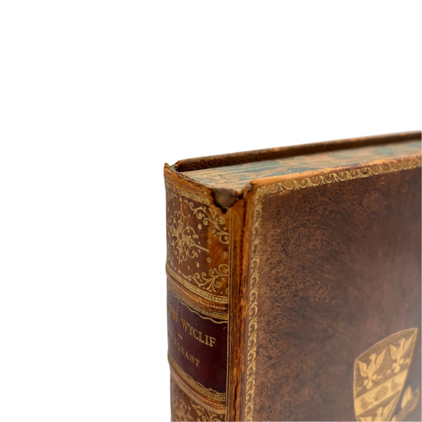 1893 "John Wyclif" Brown Full Tree-Calf Leather Book