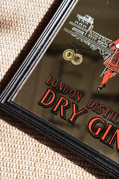 Vintage Beefeater Dry Gin Advertising Bar Mirror