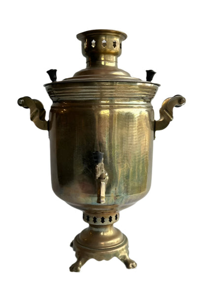 Antique Russian Brass Plated Samovar