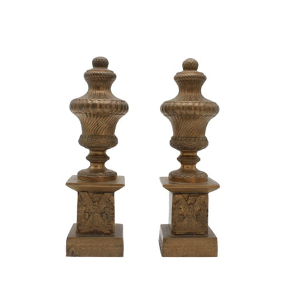 Pair of Antique Brass "Tyneside Scottish" Regimental Urn Bookends – Circa Early 20th Century