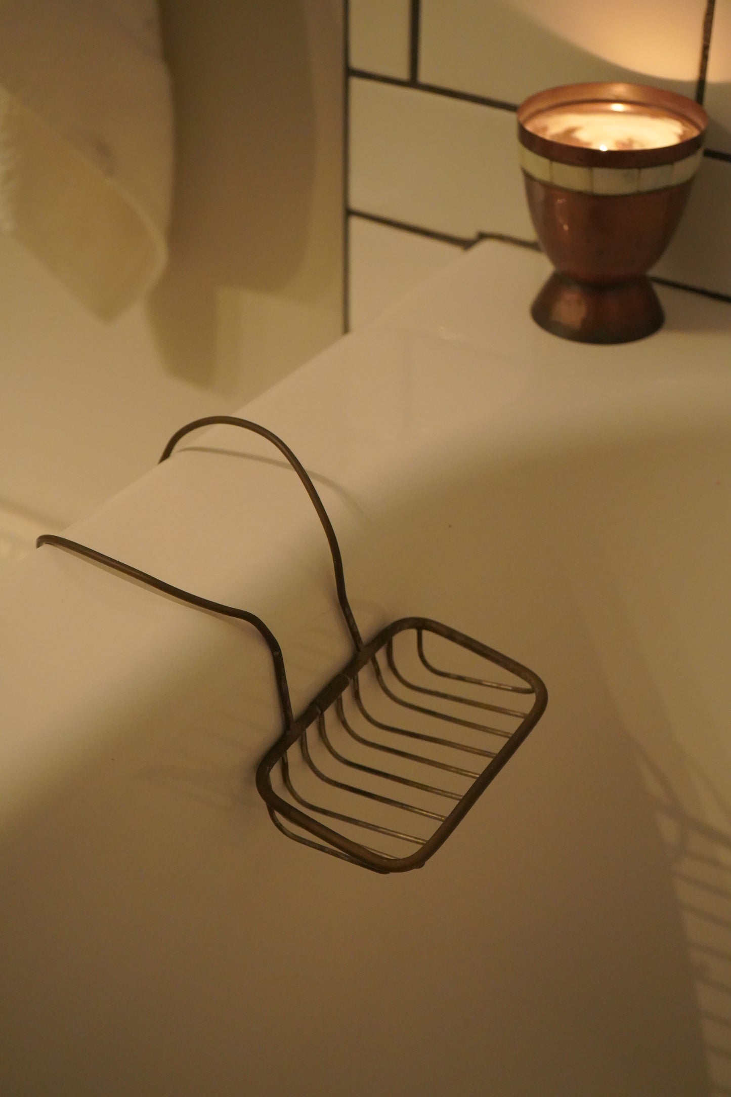 Late Victorian Brass Tub-Mounted Soap Basket
