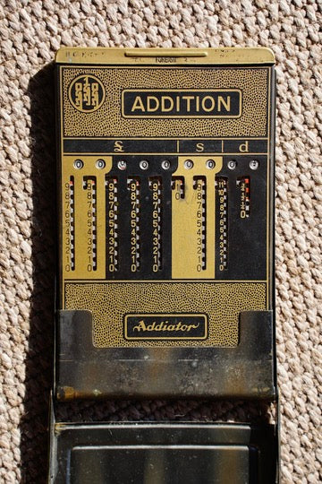 Vintage Pocket Adding Machine, Pre Decimal Sterling