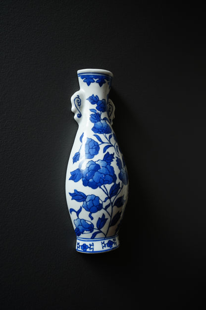 Blue and White Delft Style Wall Pocket Vase