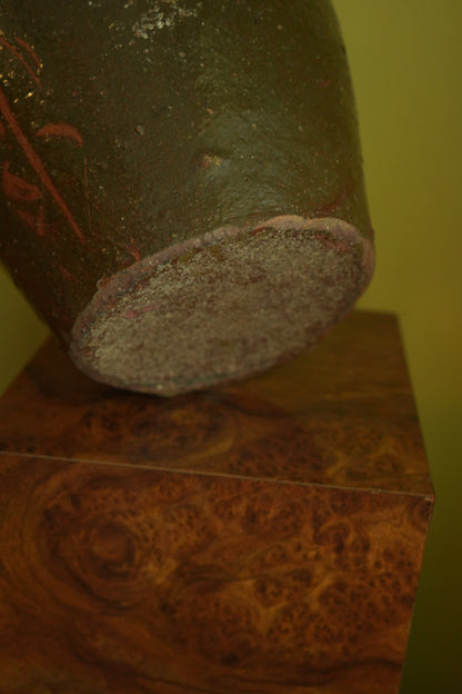 Vintage Green Asian Mijiu Jar, Large Vintage Chinese Oil Jar