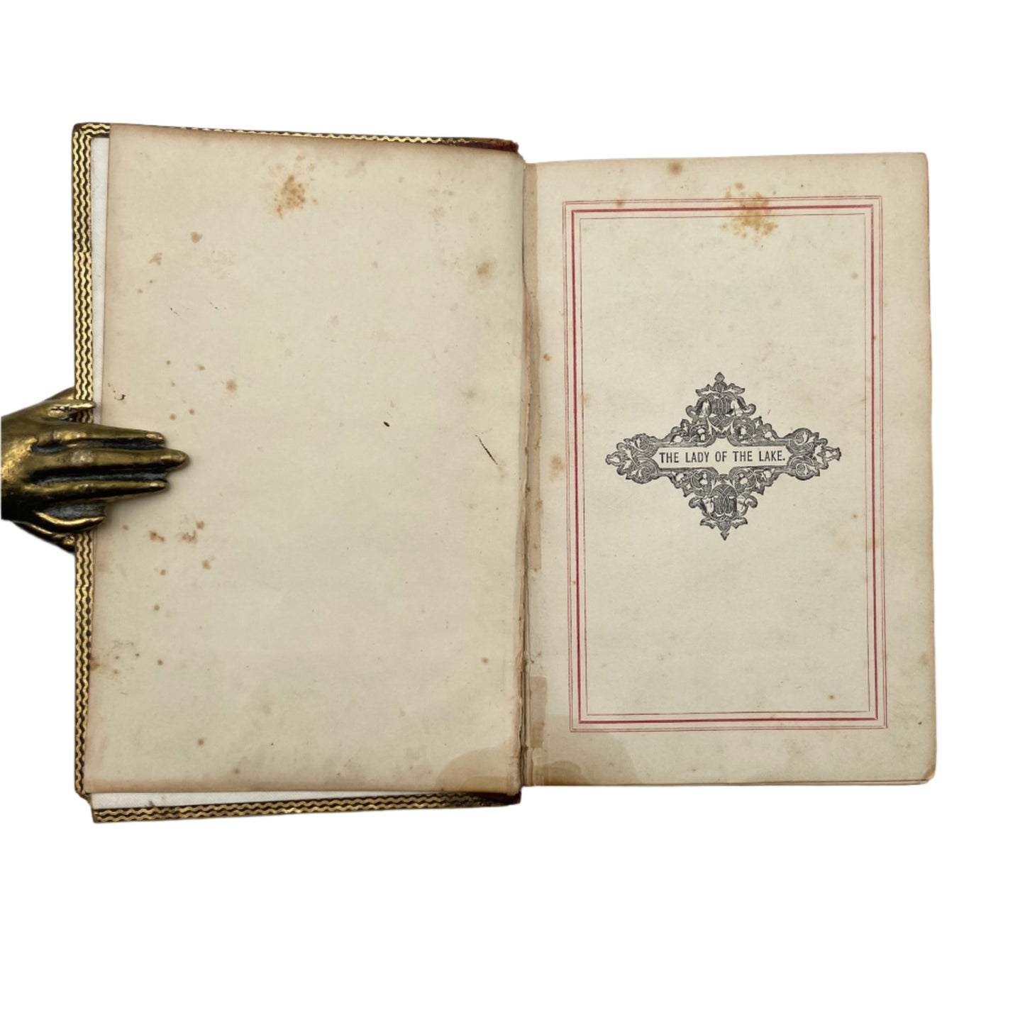 Antique Poetry The Lady of the Lake by Sir Walter Scott, Mauchline Binding Book