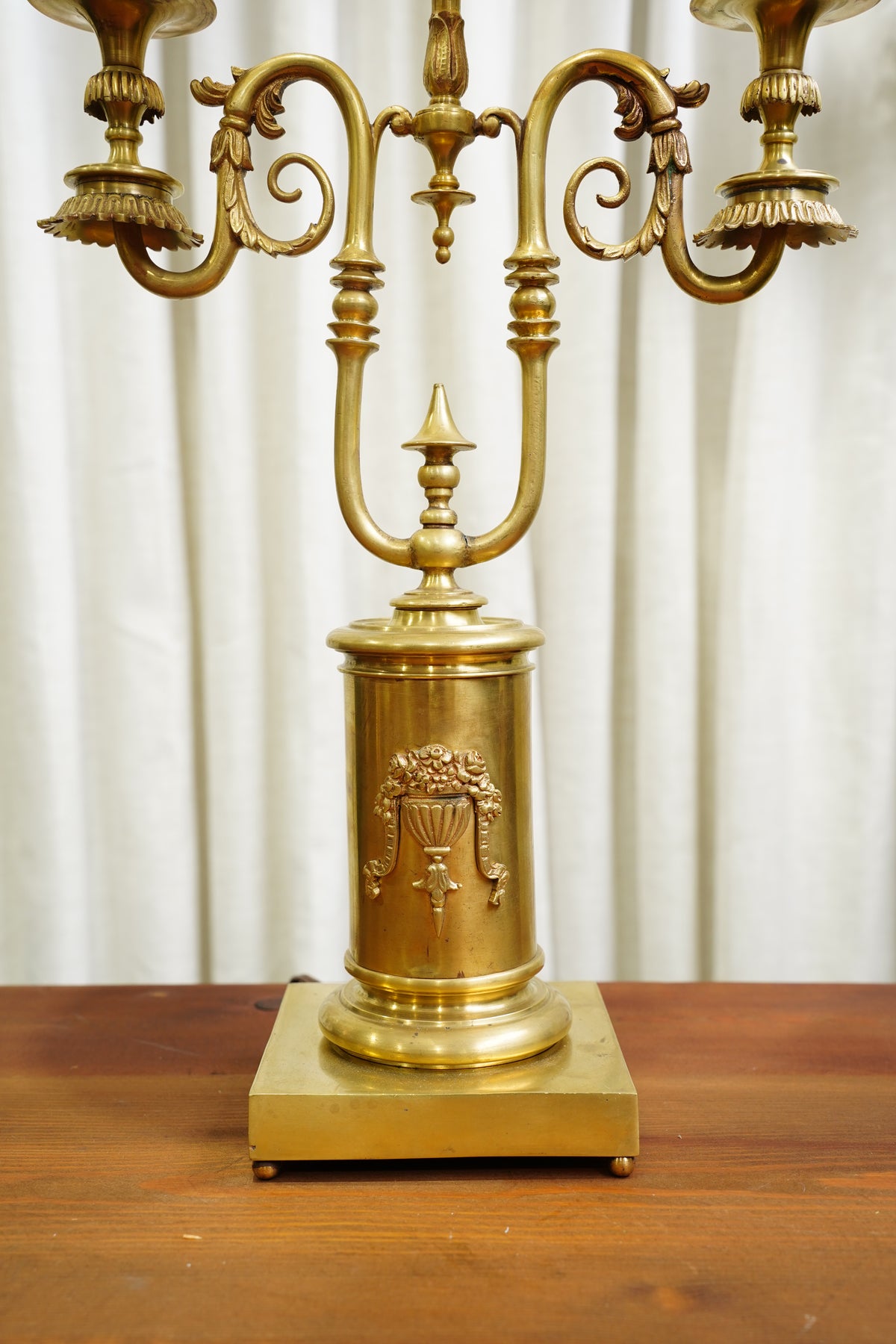 Vintage French Louis XVI Style Brass Bouillotte Lamp