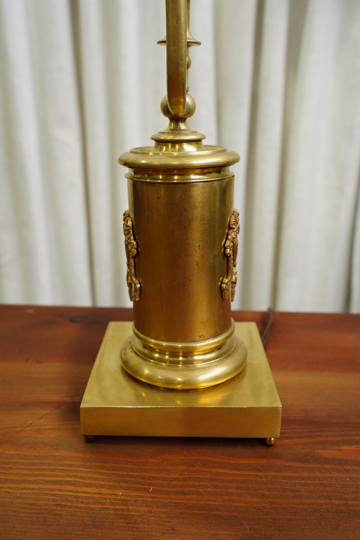Vintage French Louis XVI Style Brass Bouillotte Lamp