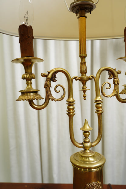 Vintage French Louis XVI Style Brass Bouillotte Lamp