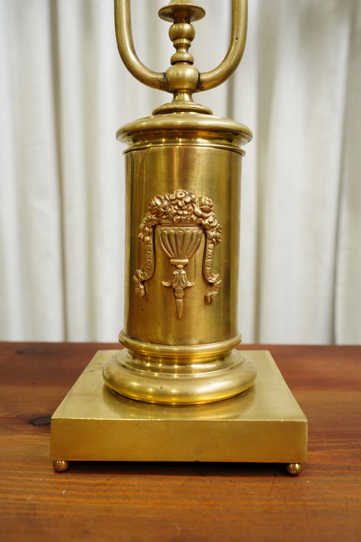 Vintage French Louis XVI Style Brass Bouillotte Lamp