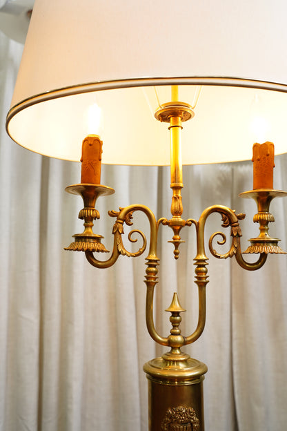 Vintage French Louis XVI Style Brass Bouillotte Lamp