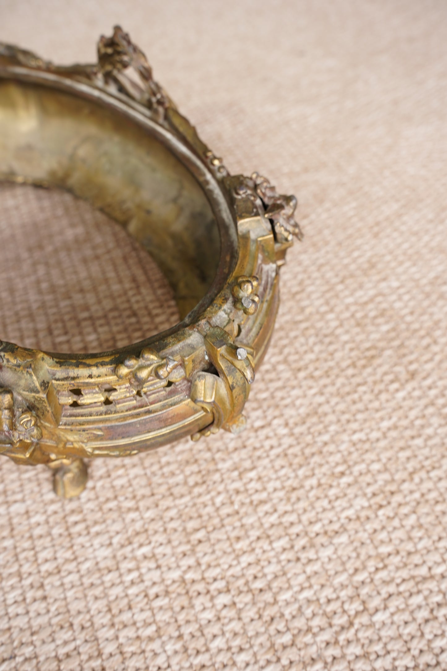 Antique French Brass Jardiniere | Centerpiece