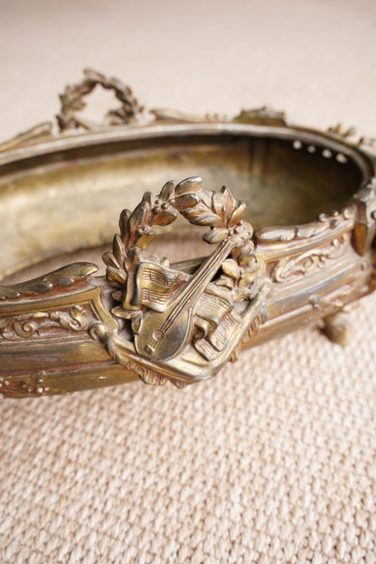 Antique French Brass Jardiniere | Centerpiece