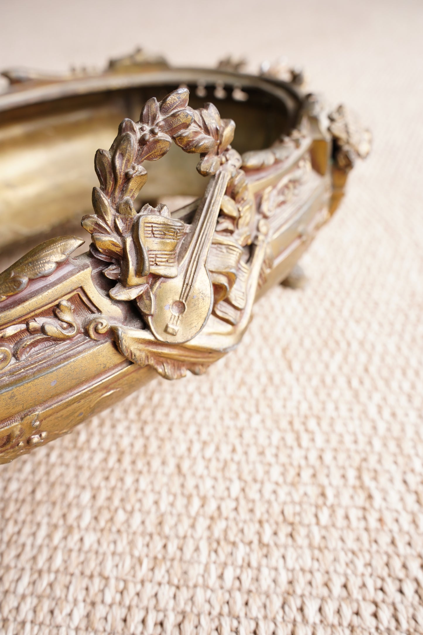 Antique French Brass Jardiniere | Centerpiece