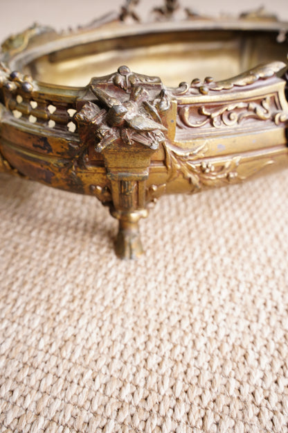Antique French Brass Jardiniere | Centerpiece