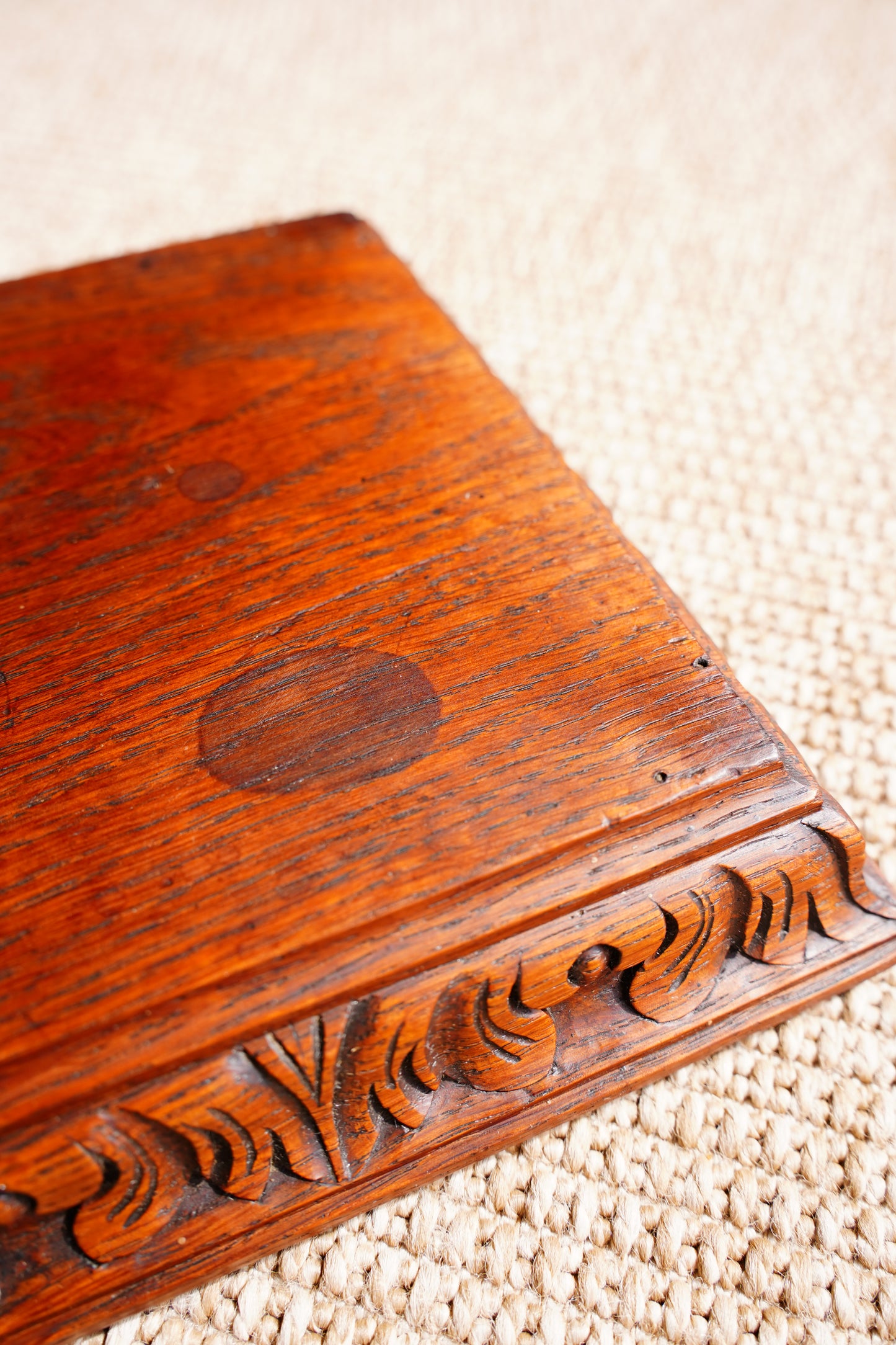 Antique Carved Oak Display Riser