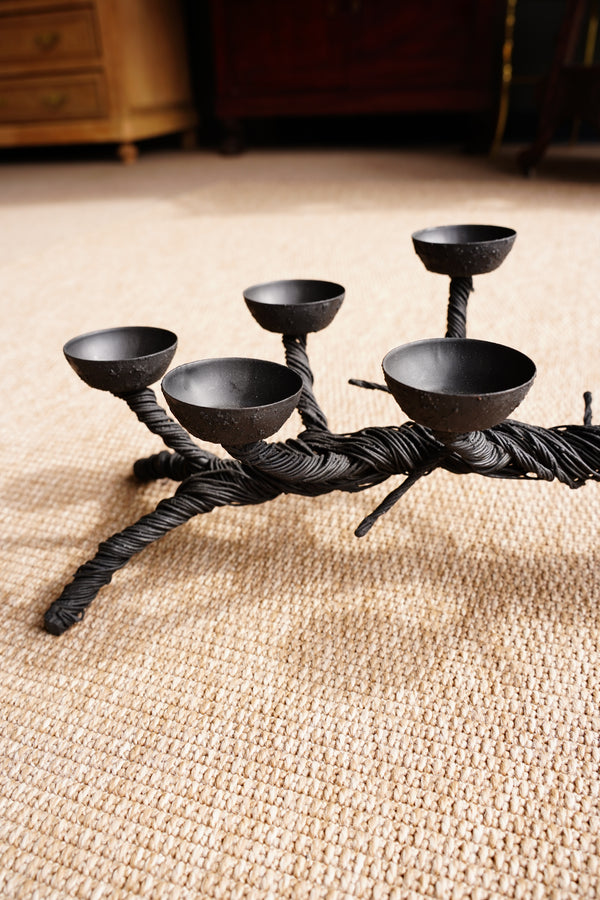 Mid-Century Black Sculptural Candelabra secondary view