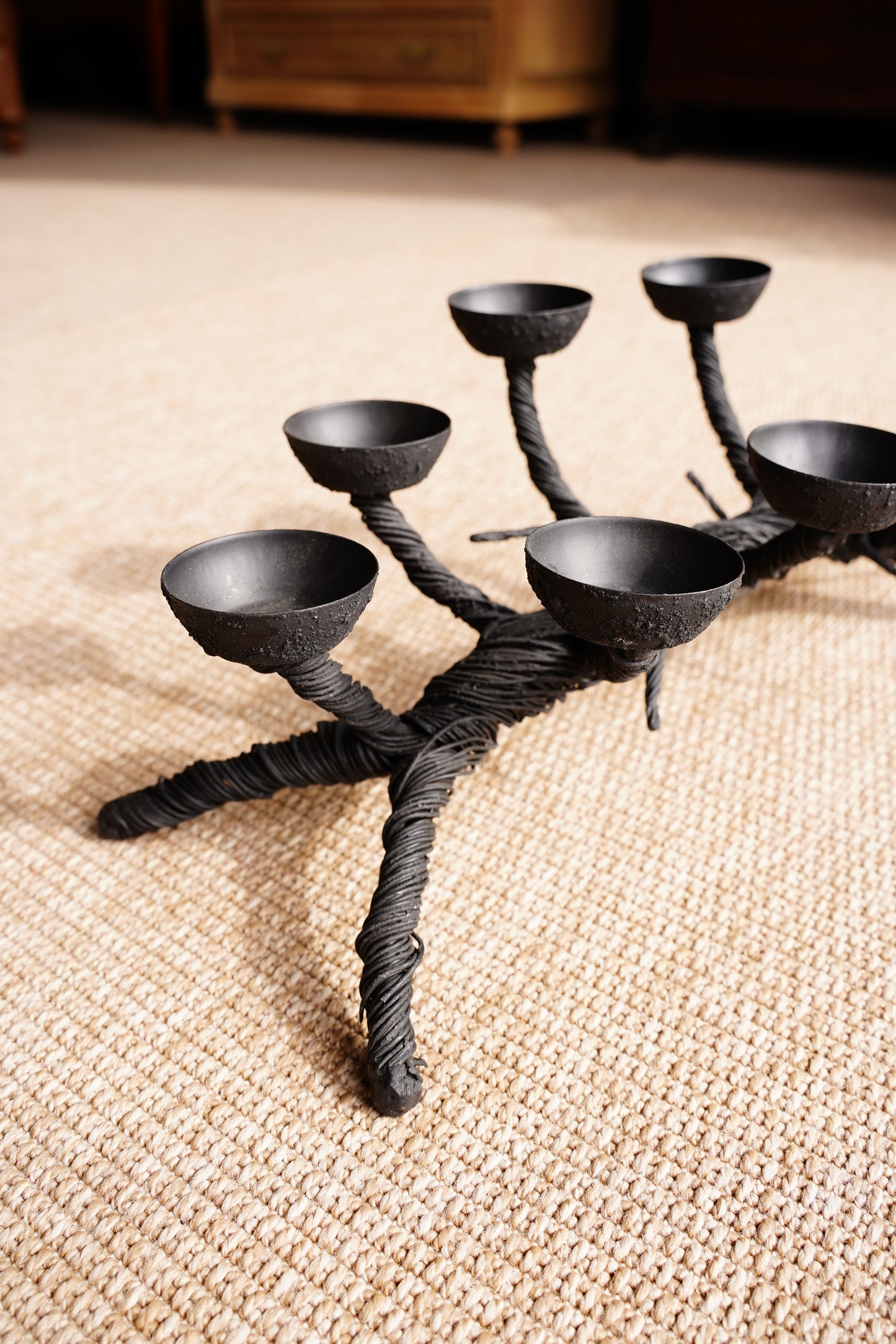 Black Sculptural Candelabra