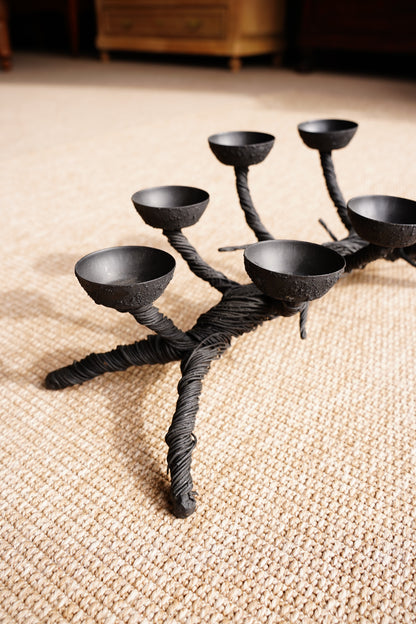 Black Sculptural Candelabra