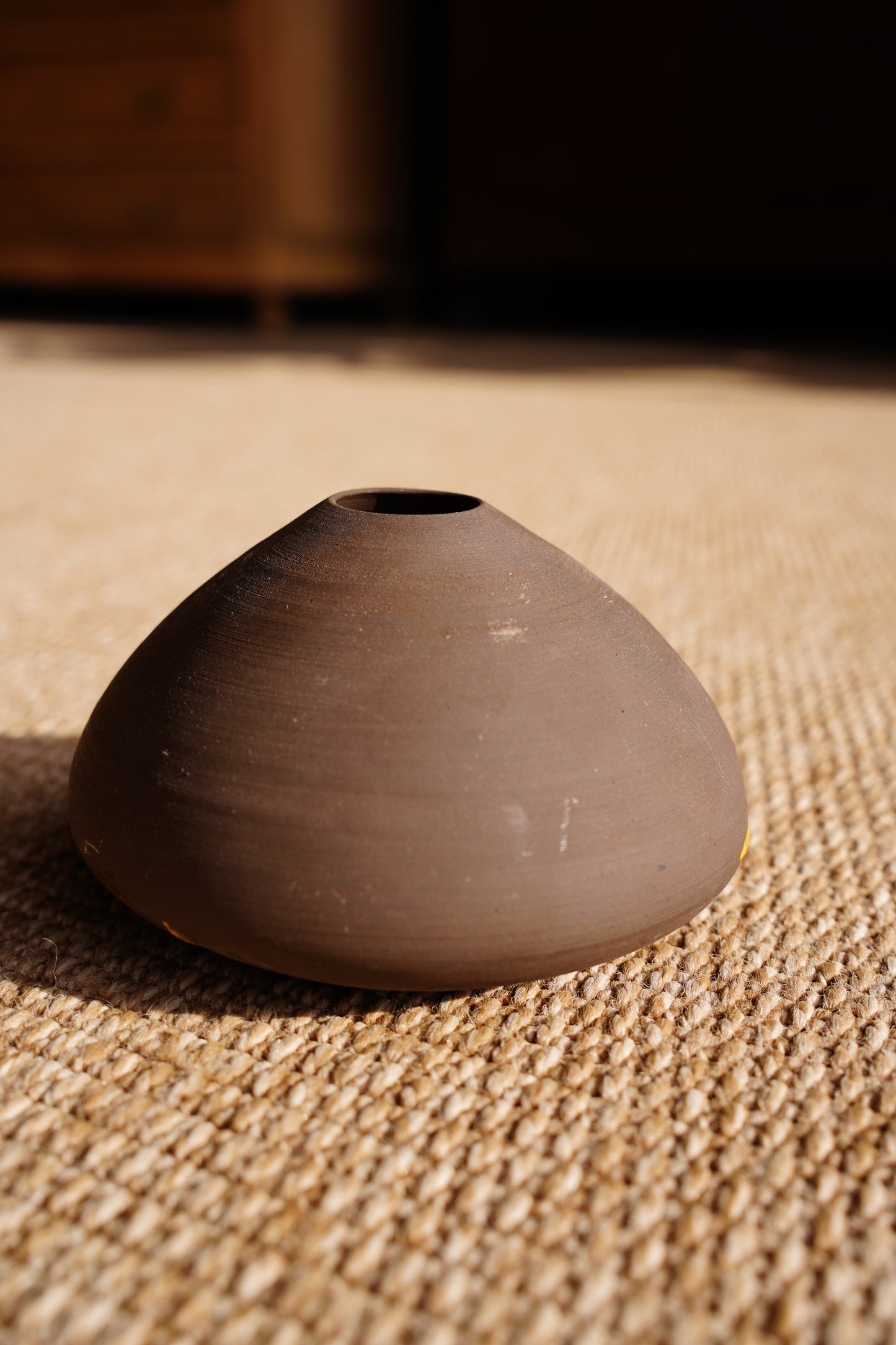Vintage Studio Pottery Vase with Kintsugi Style Repair, Signed