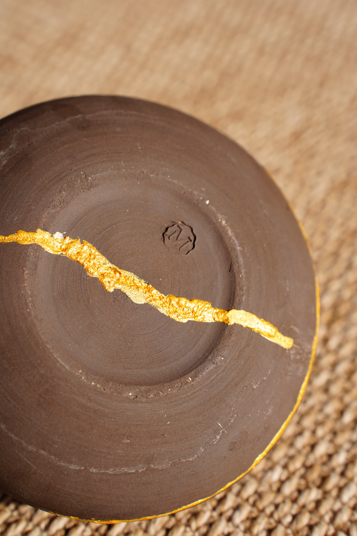 Vintage Studio Pottery Vase with Kintsugi Style Repair, Signed
