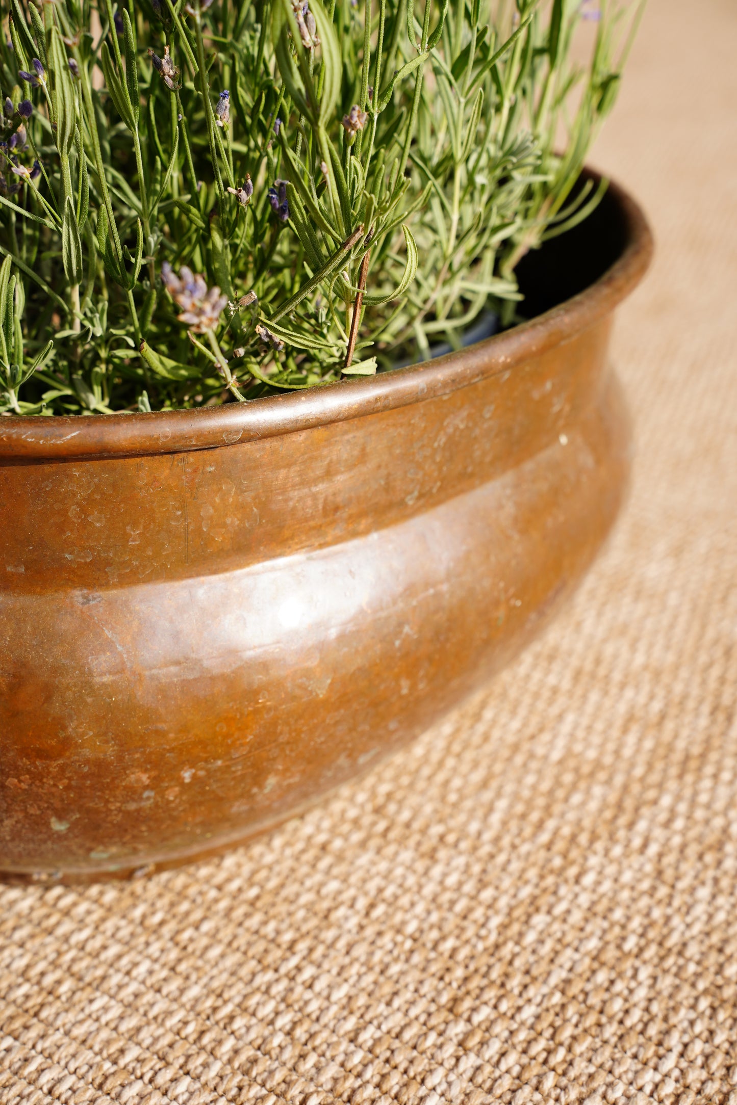 Vintage Hammered Copper Planter