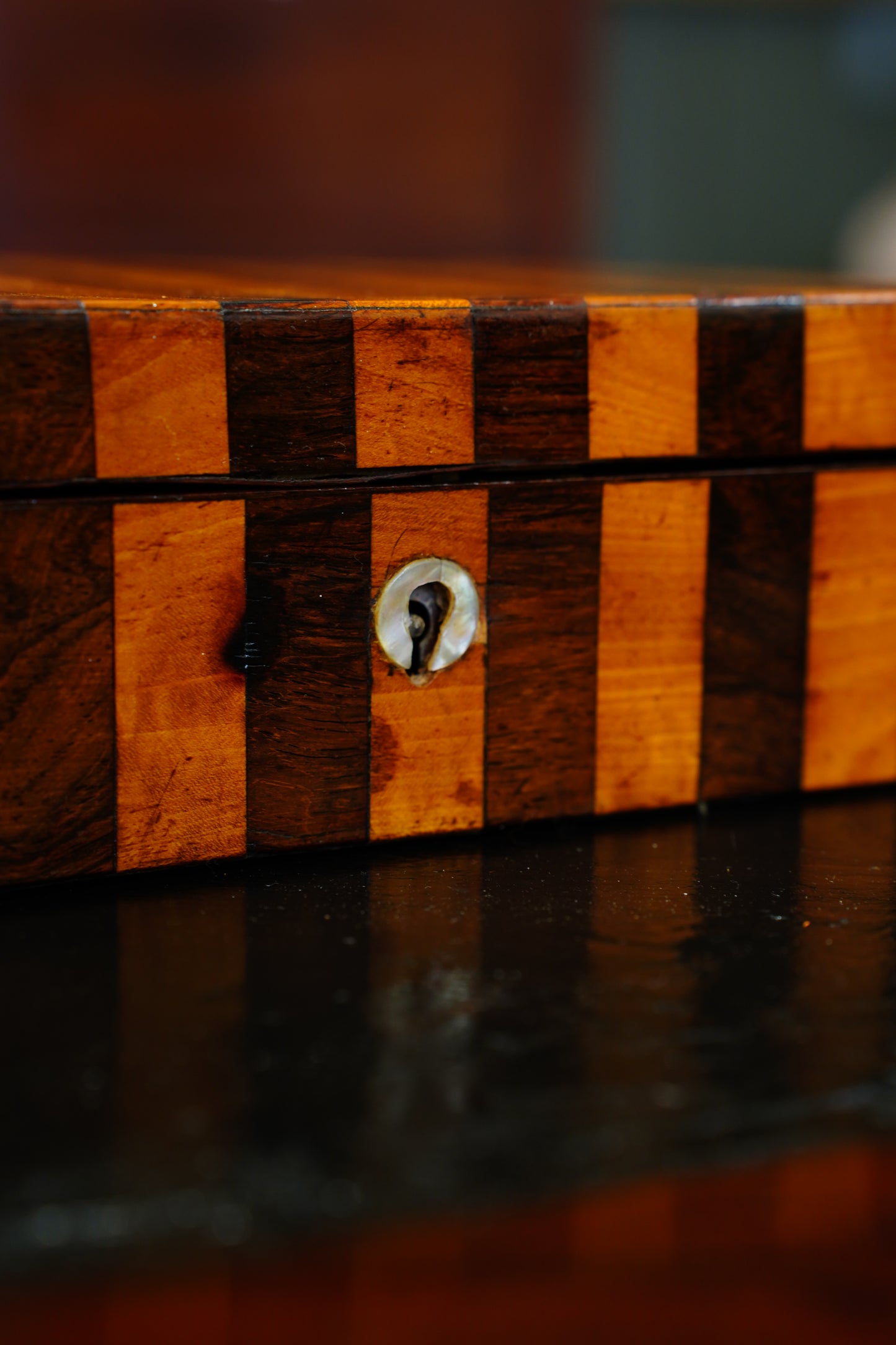 Antique Victorian Rosewood & Satinwood Lap Desk