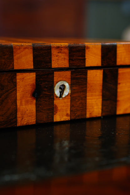 Antique Victorian Rosewood & Satinwood Lap Desk