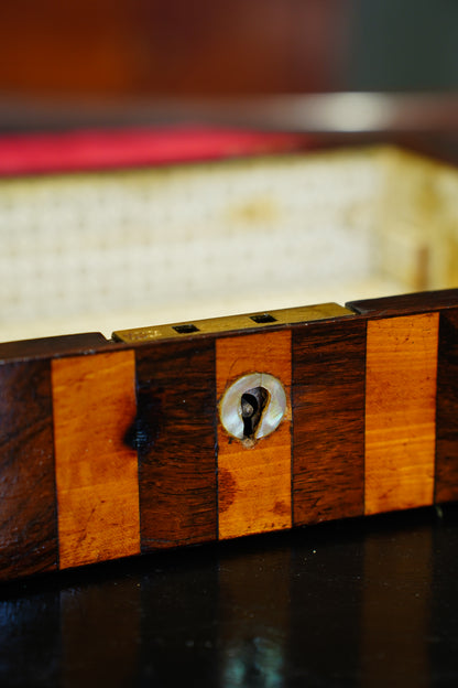 Antique Victorian Rosewood & Satinwood Lap Desk
