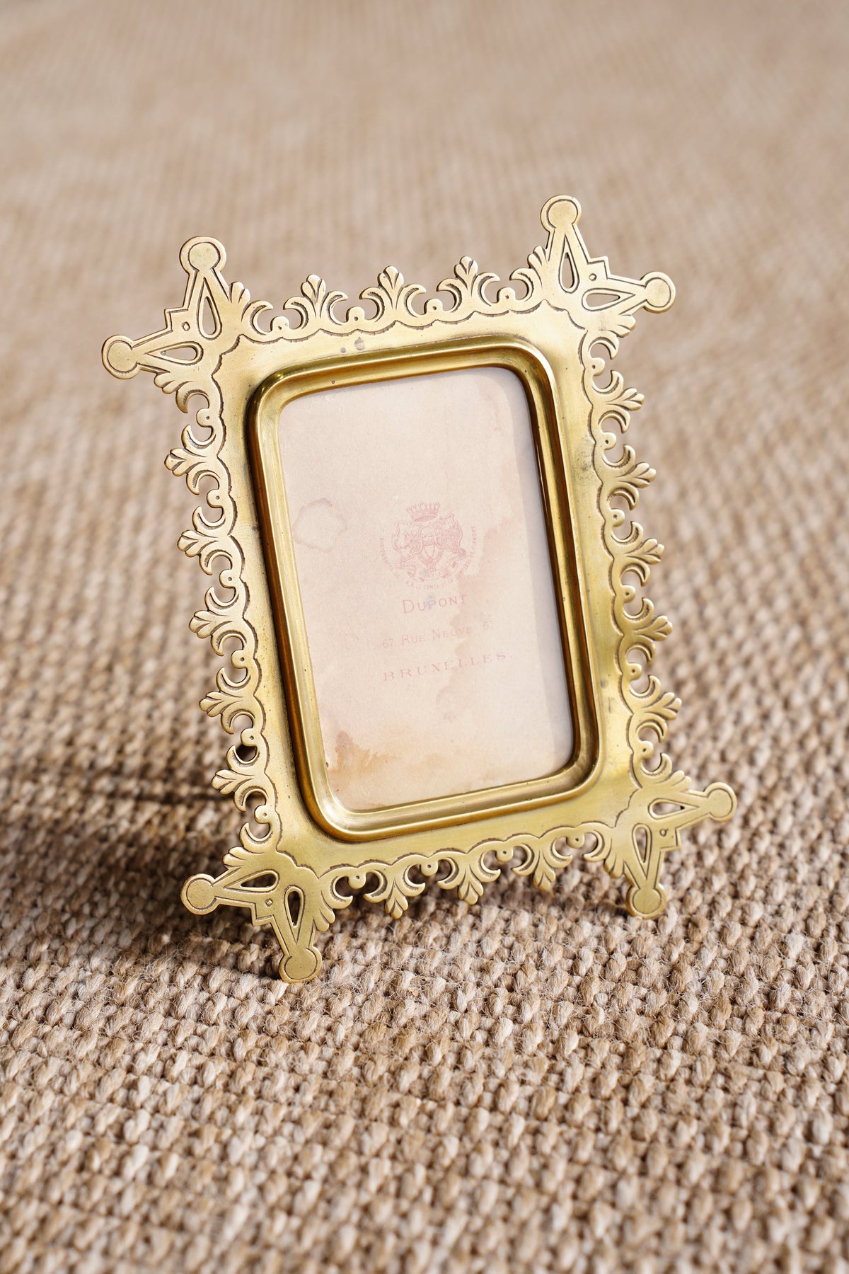 Antique Victorian Brass Picture Frame, c1890