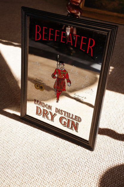 Vintage Beefeater Dry Gin Advertising Bar Mirror