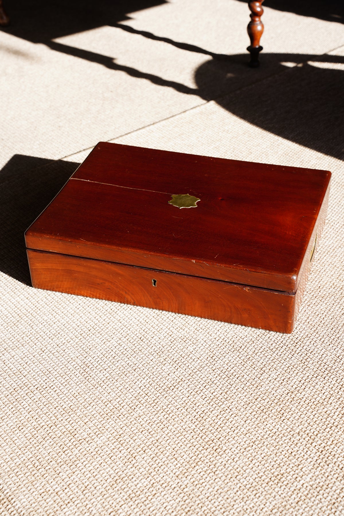 Antique Edwardian Oak & Brass Cutlery Box