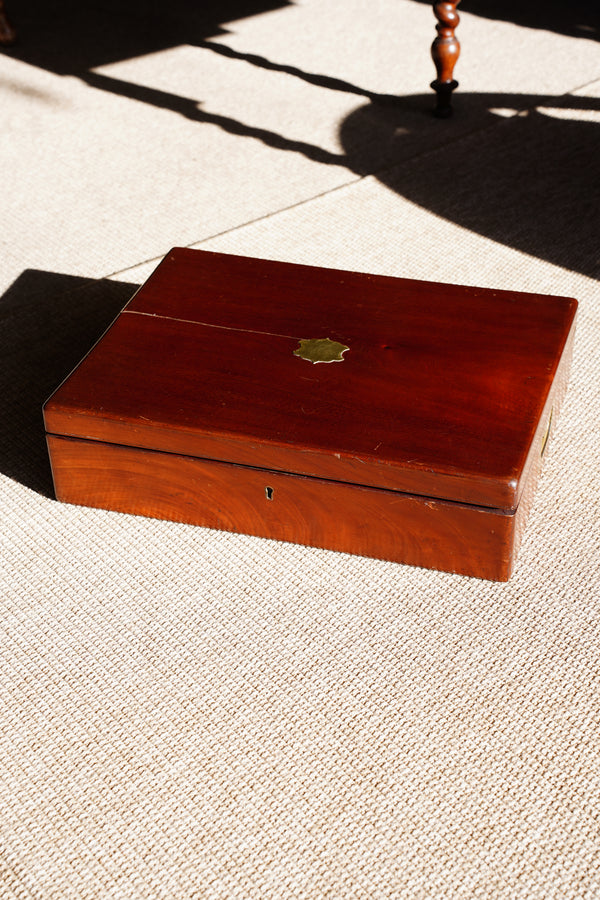 Antique Edwardian Oak & Brass Cutlery Box